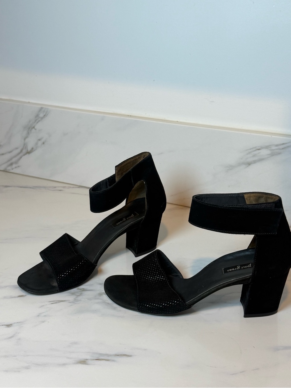 Paul green black ankle heels